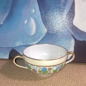 Antique RETRO   B & C Limoges Blue and Gold Double-Handled Cup